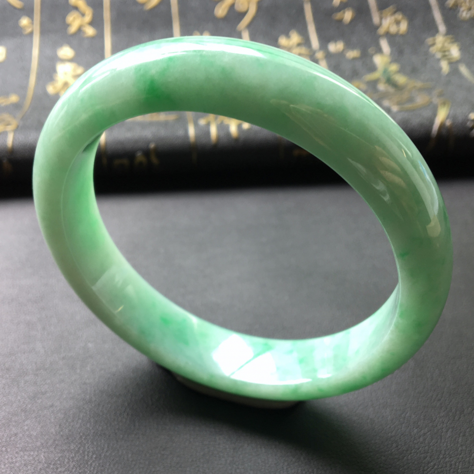 糯冰种飘翠手镯(60.5mm)