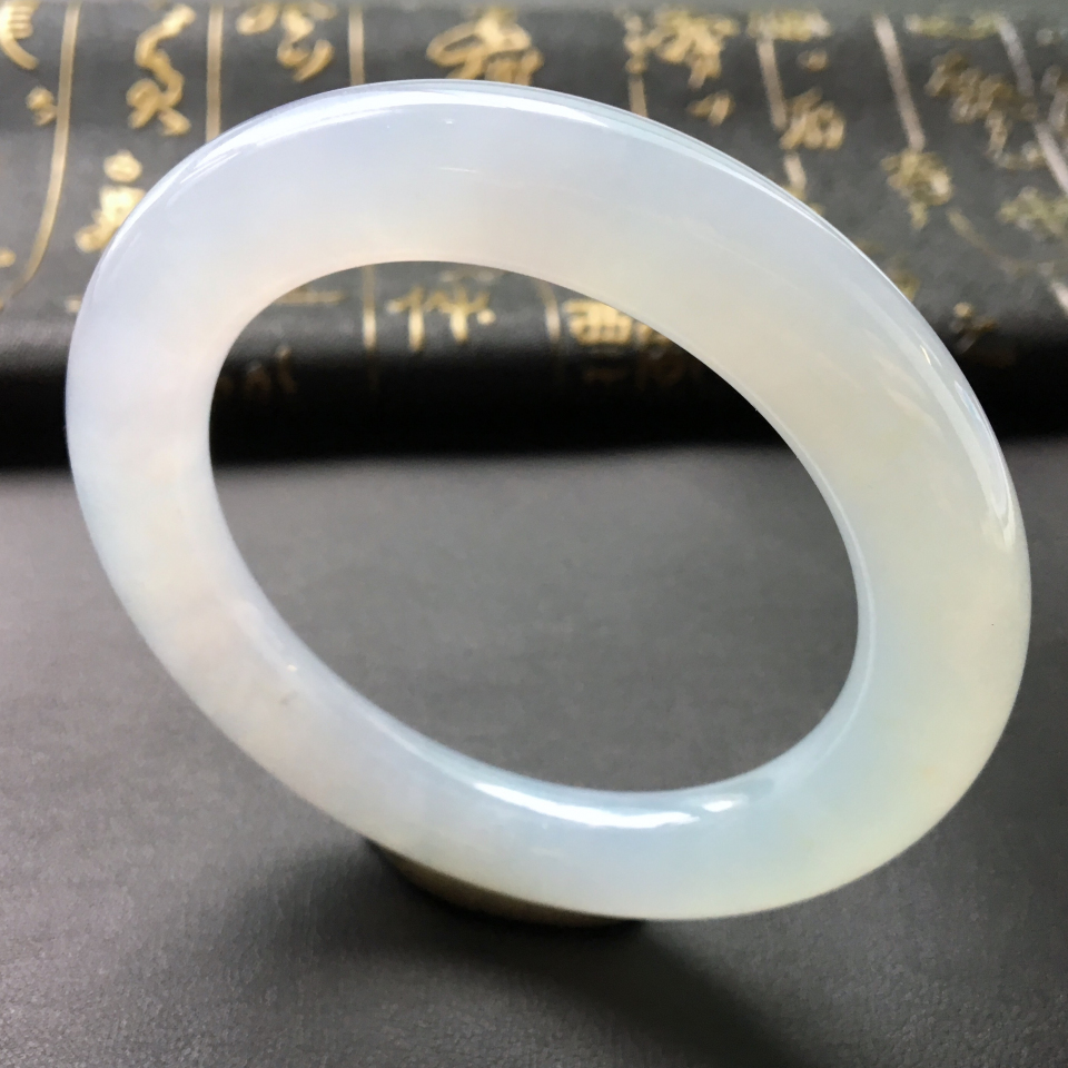 糯冰种晴水圆条手镯(56.5mm)