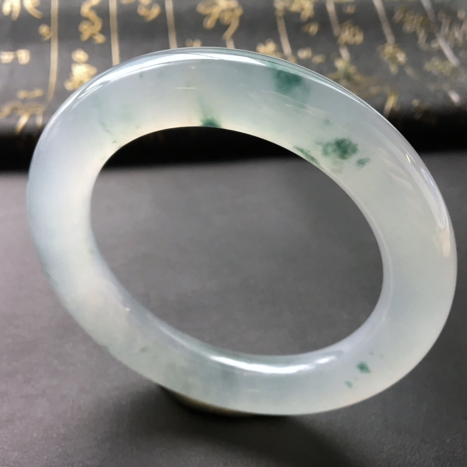 冰种飘花圆条手镯(58mm)