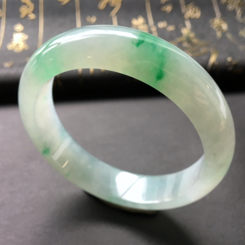 糯冰种飘翠手镯(58.2mm)