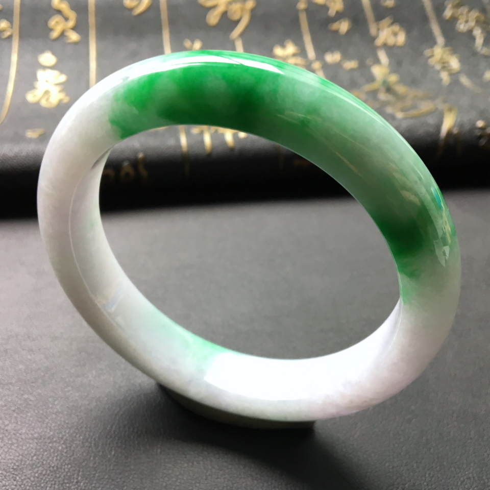 糯冰种飘翠手镯(54.2mm)