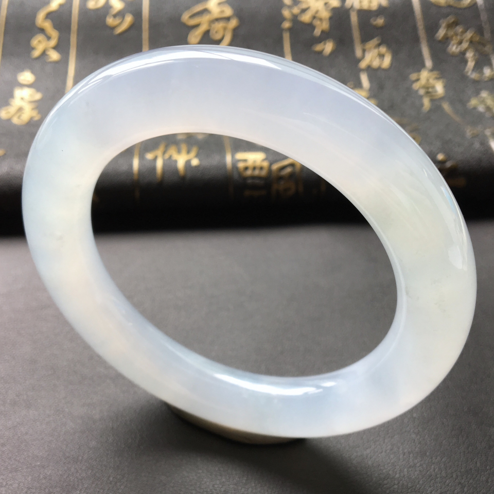 糯冰种晴水圆条手镯(56.5mm)