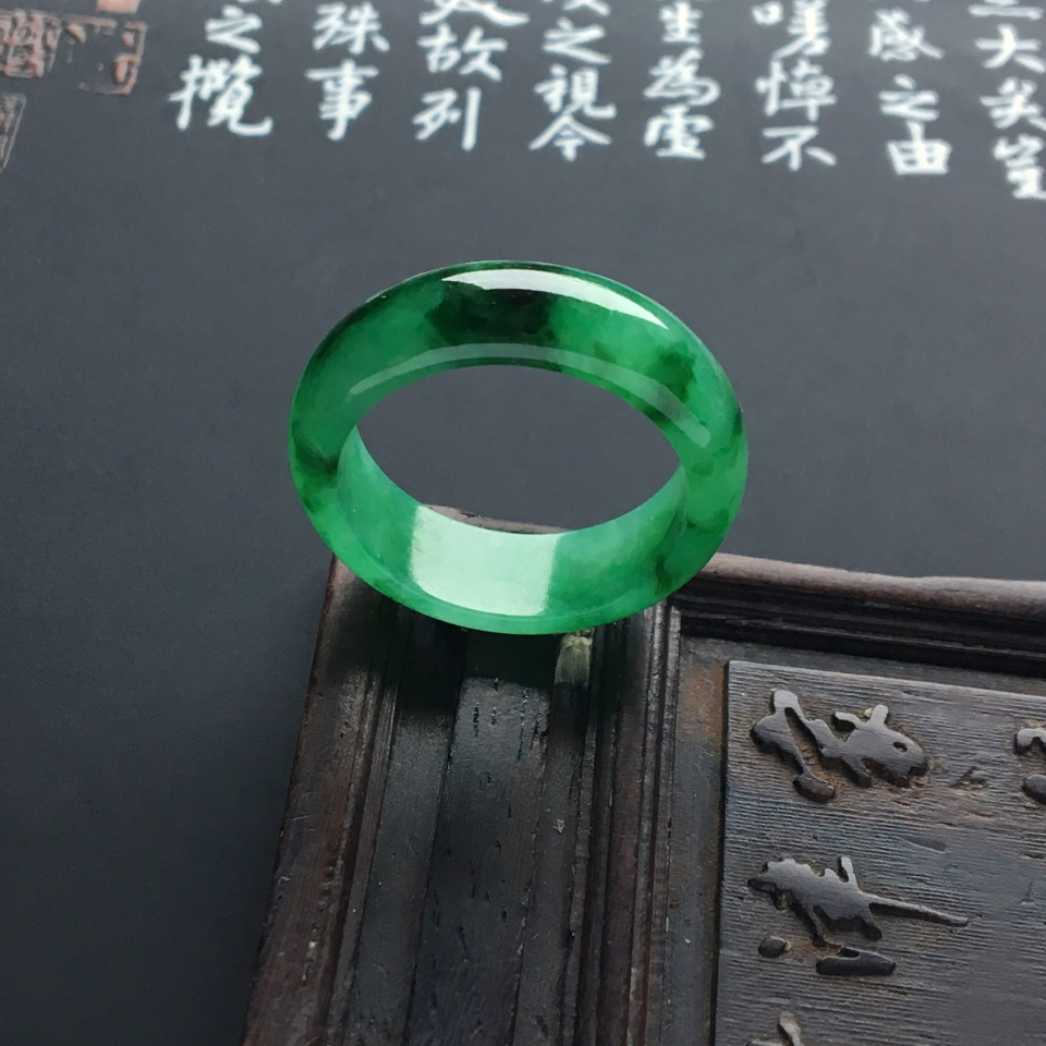 糯冰种飘花指环