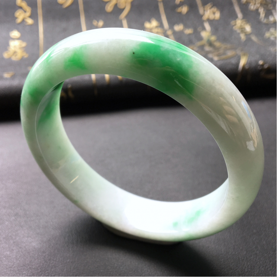 糯冰种飘翠手镯(56.4mm)