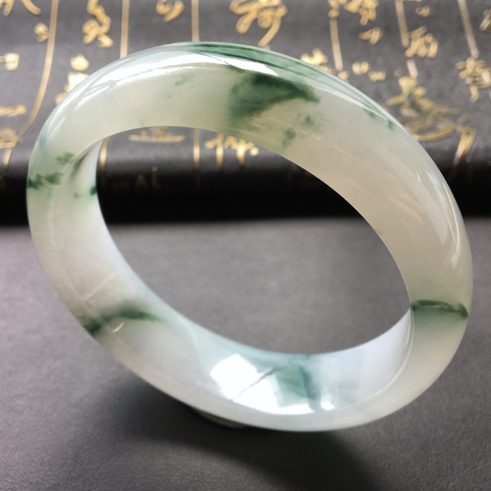 糯冰种飘花手镯(63.2mm)