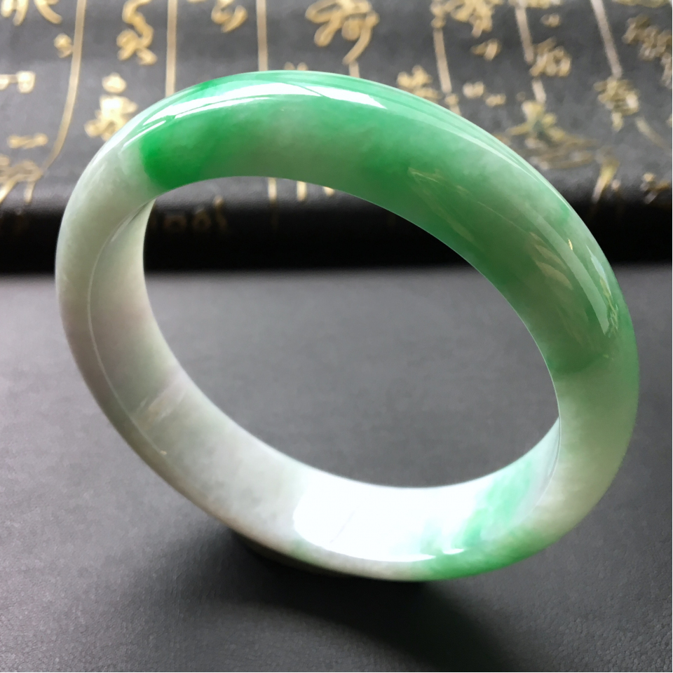 糯冰种飘翠手镯(61.3mm)