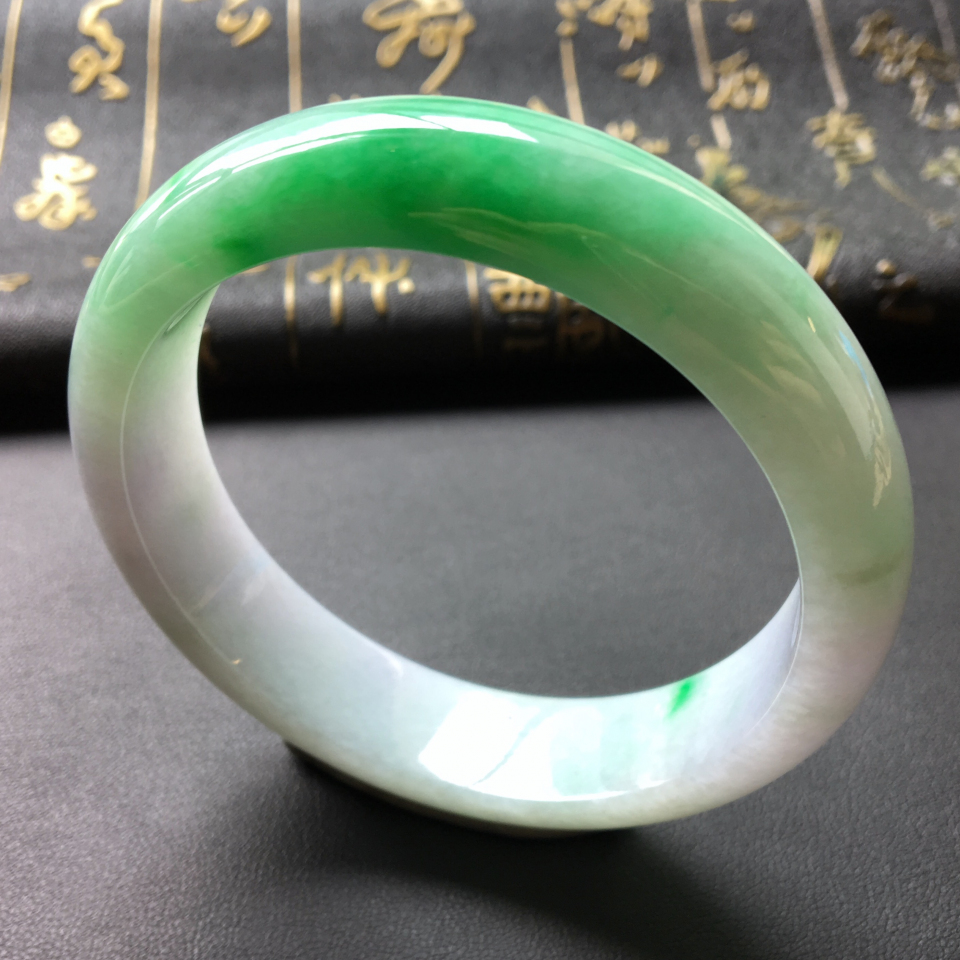 糯冰种飘翠手镯(57.7mm)