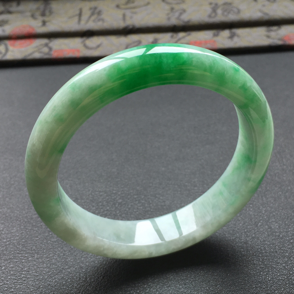 糯冰种飘翠手镯(56.8mm)