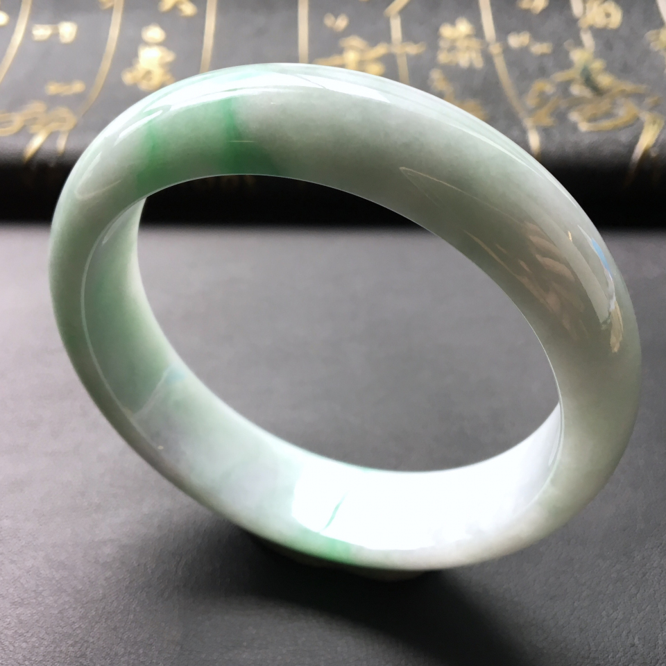 糯冰种飘翠手镯(59.8mm)