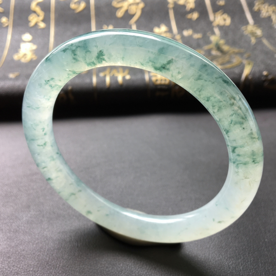 冰种飘花圆条手镯(54mm)