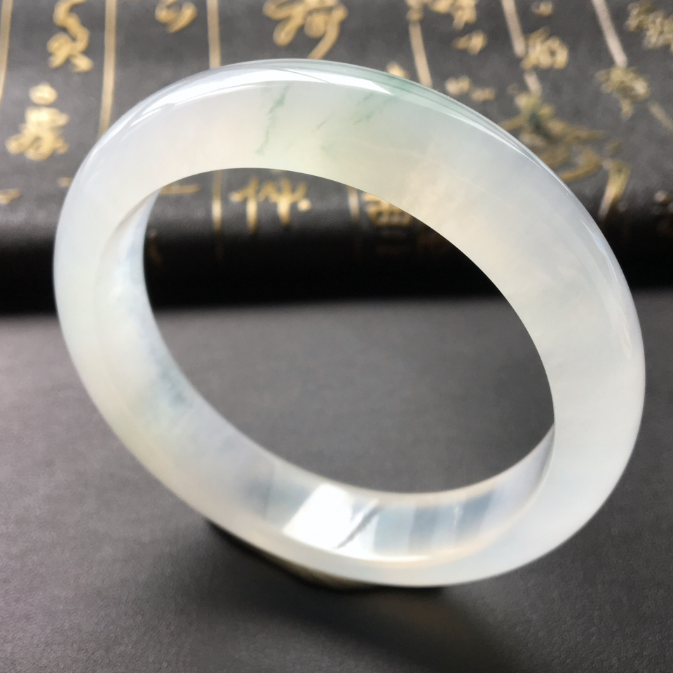 冰种略飘花手镯(54.5mm)