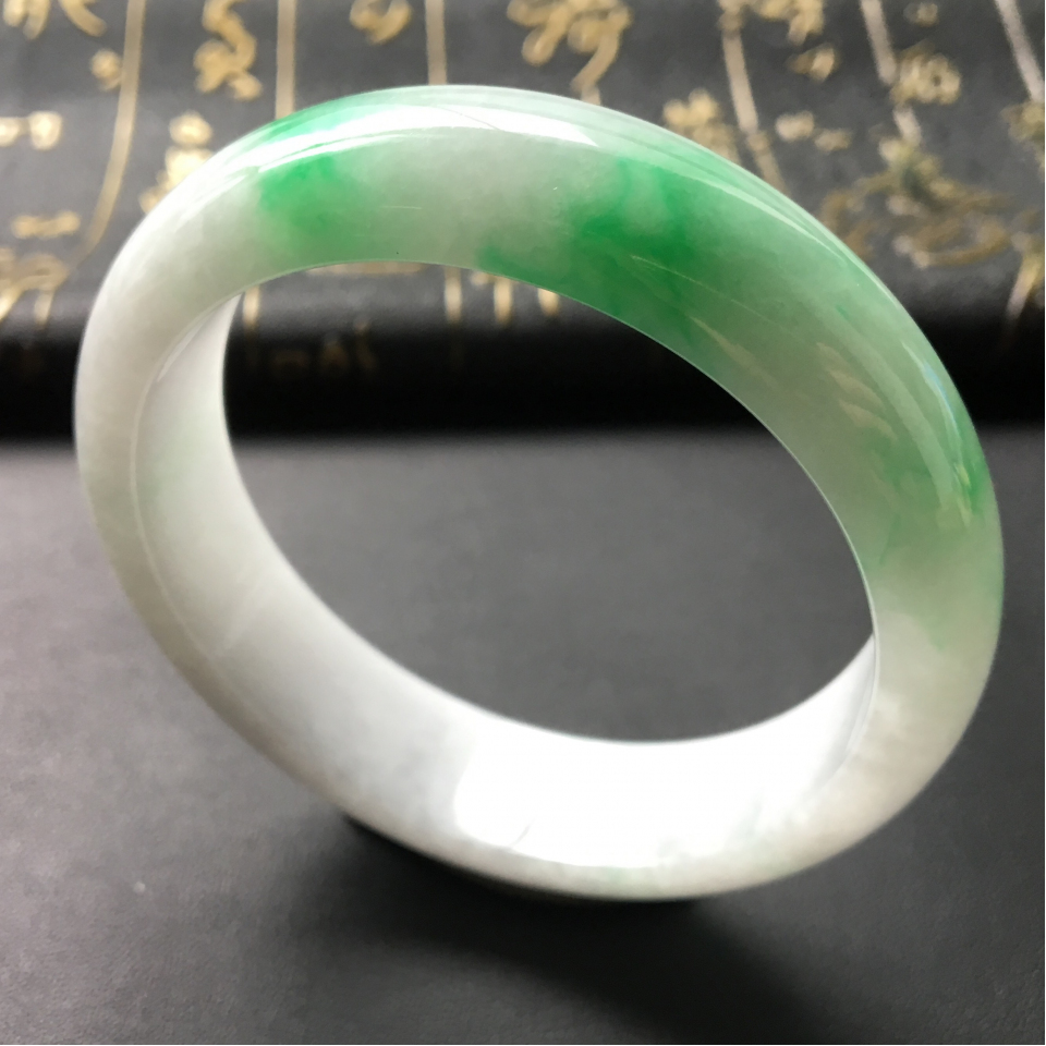 糯冰种飘翠手镯(57.8mm)