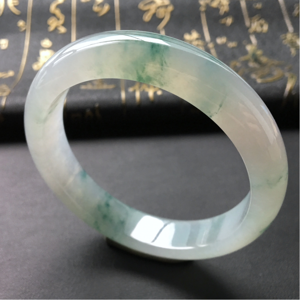 糯冰种飘花手镯(58.8mm)