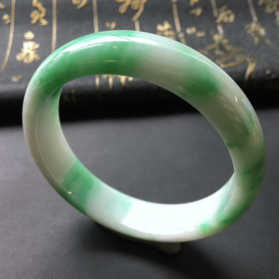 糯冰种飘翠手镯(59.4mm)