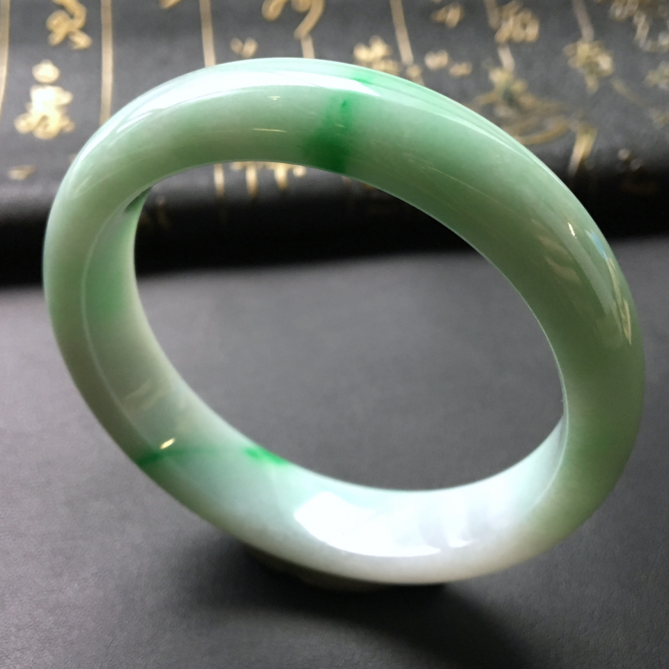 糯冰种飘翠手镯(57.8mm)