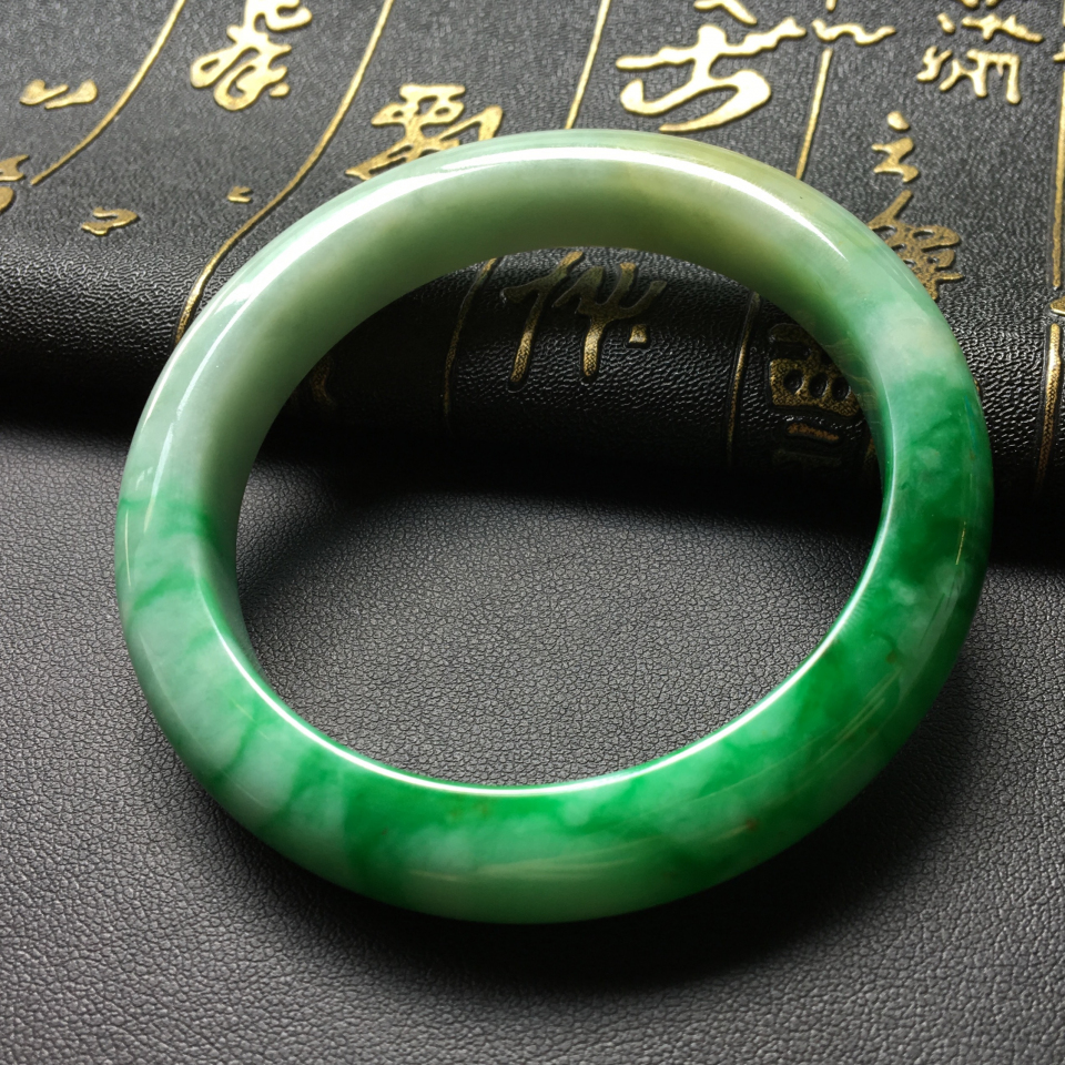 糯冰种飘翠手镯(54.8mm)