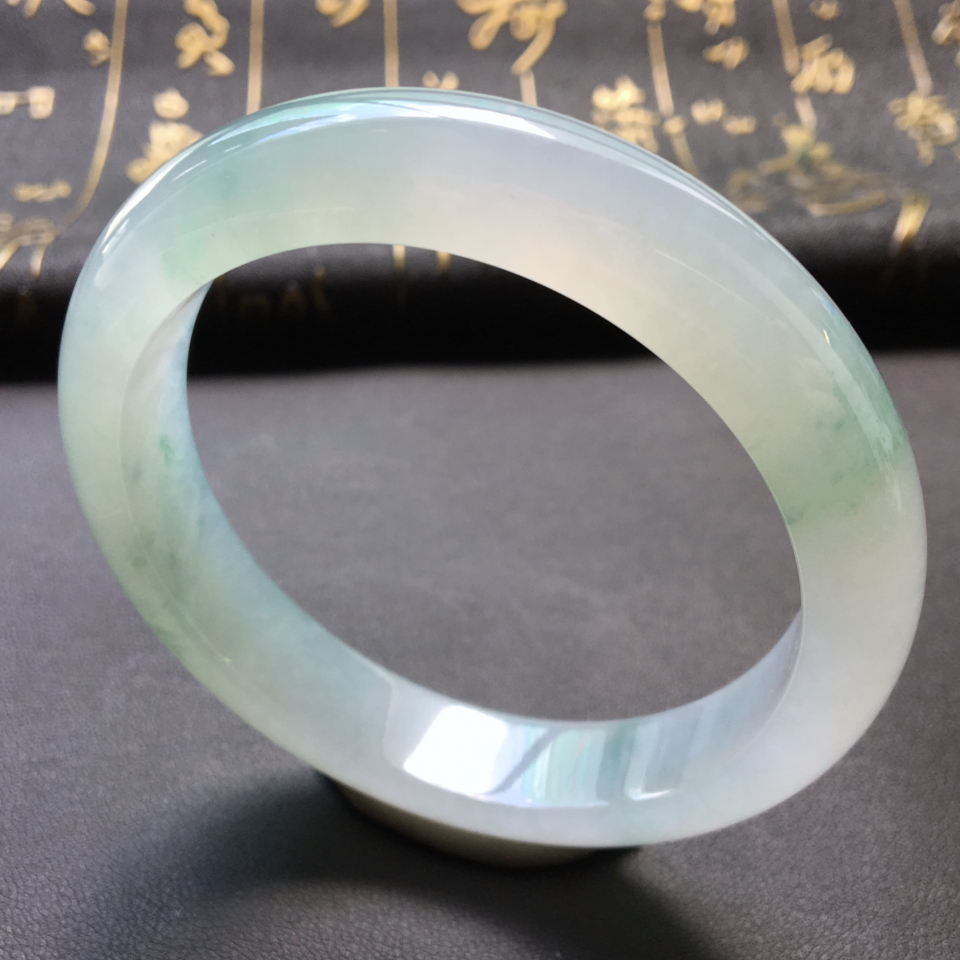 糯冰种飘花手镯(57.5mm)