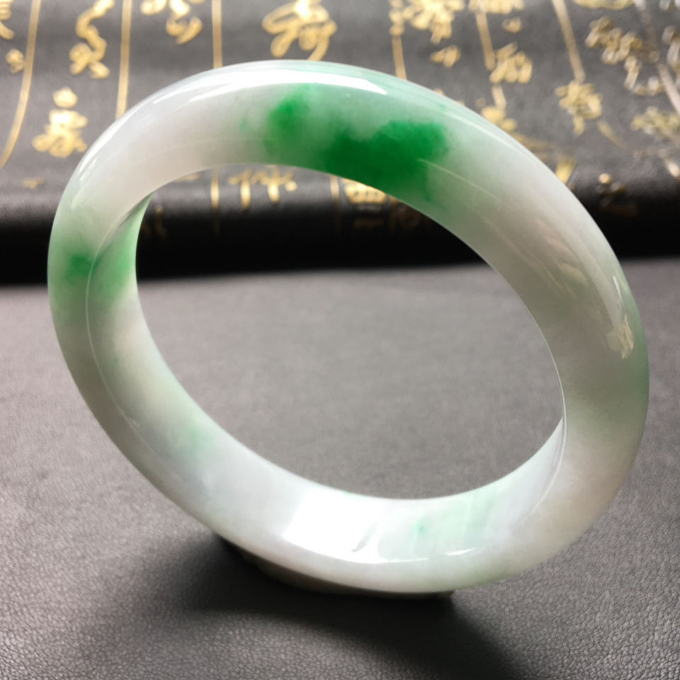 糯冰种飘翠手镯(59.4mm)