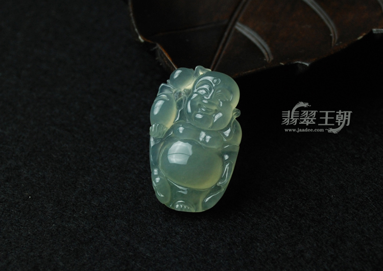 冰种晴水缅甸翡翠站佛挂件