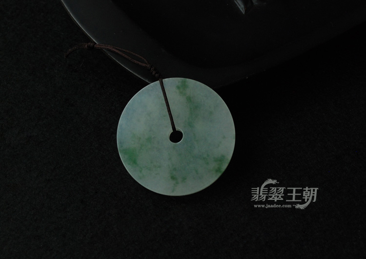 冰种飘花缅甸翡翠平安扣挂件