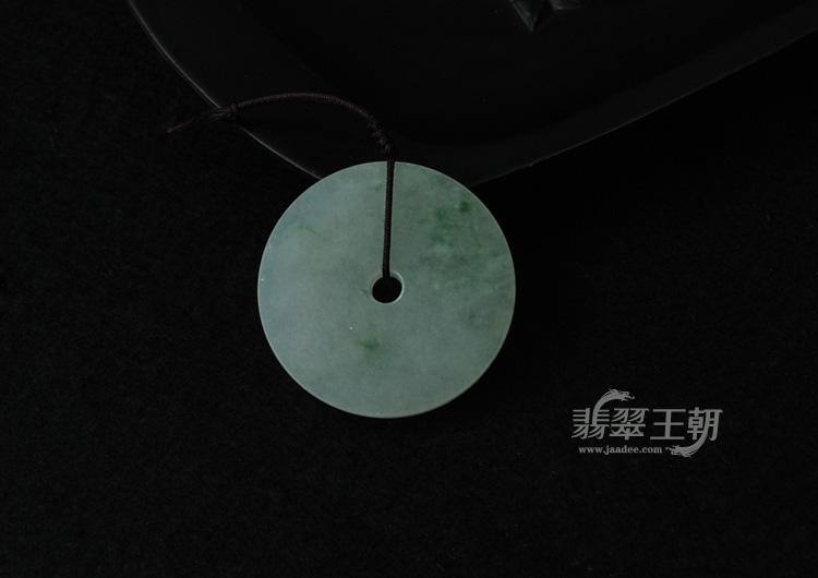 冰种飘花缅甸翡翠平安扣挂件