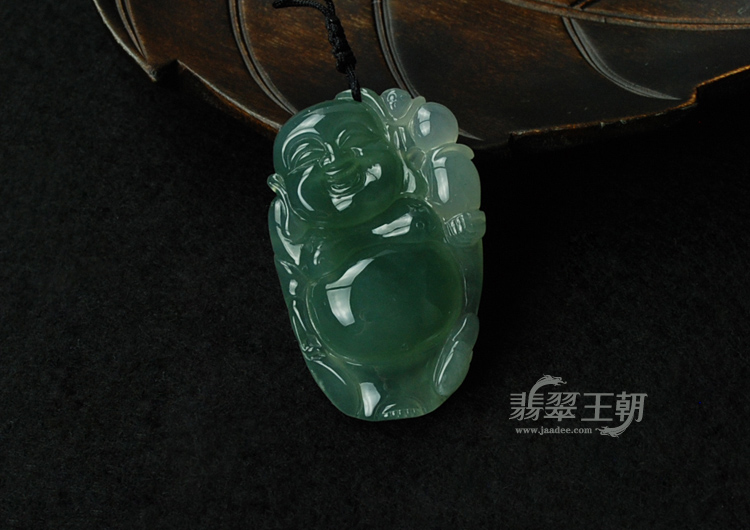 冰种晴水缅甸翡翠逍遥佛挂件