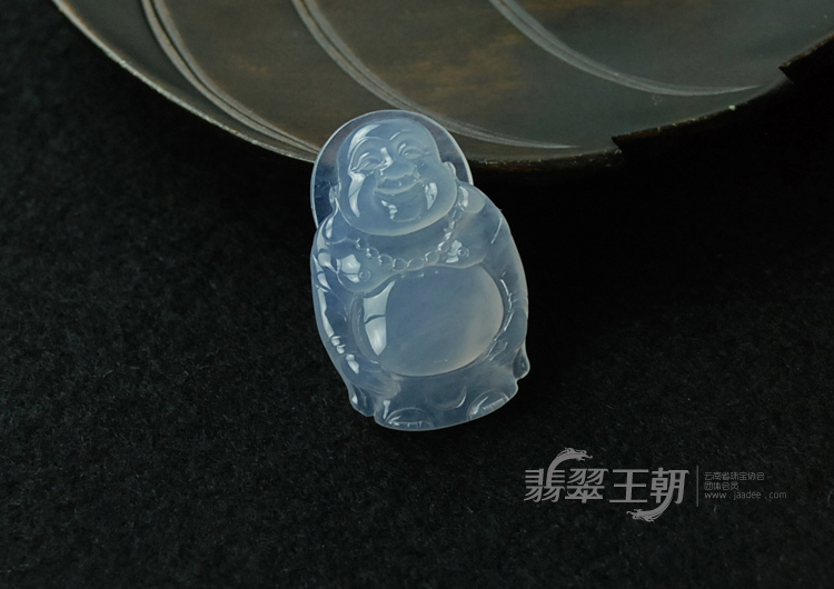 玻璃种紫罗兰缅甸翡翠站佛挂件