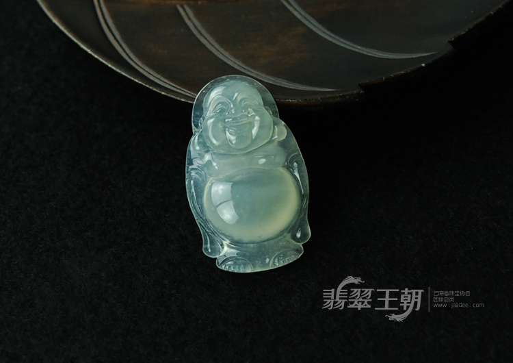 冰玻种晴水缅甸翡翠站佛挂件