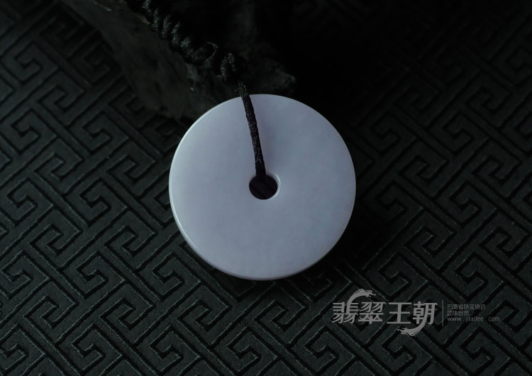 糯冰种紫罗兰缅甸翡翠平安扣挂件