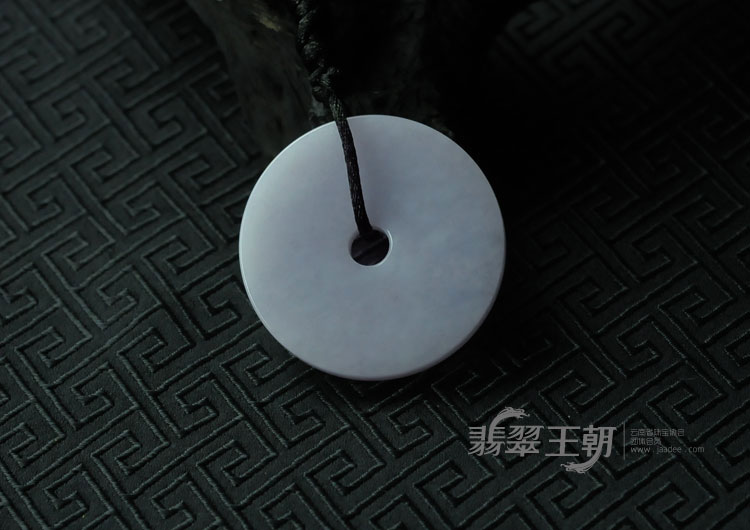 糯冰种紫罗兰缅甸翡翠平安扣挂件