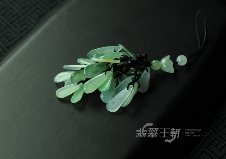 冰种晴水缅甸翡翠水滴手机链