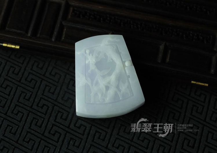 糯冰种紫罗兰缅甸翡翠“梅兰竹菊岁寒四友”挂件