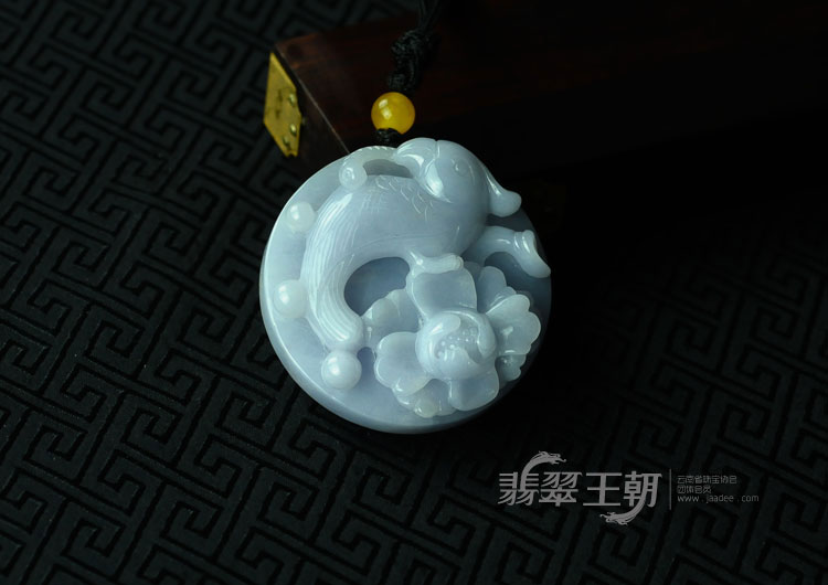 细糯种紫罗兰缅甸翡翠“喜富贵”挂件
