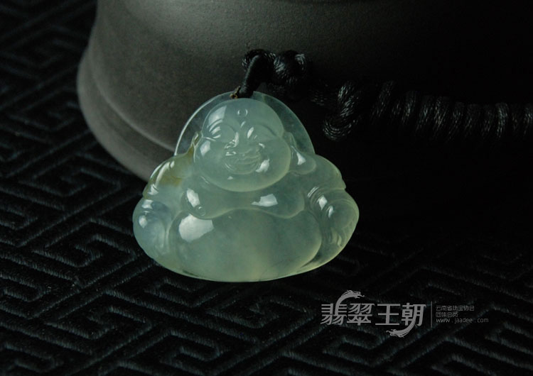 冰种缅甸翡翠玉佛挂件