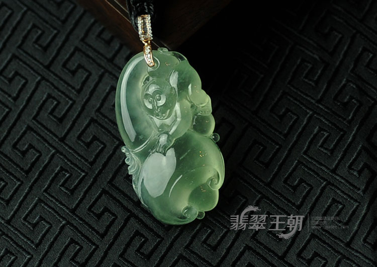 玻璃种晴底缅甸翡翠代代封侯挂件