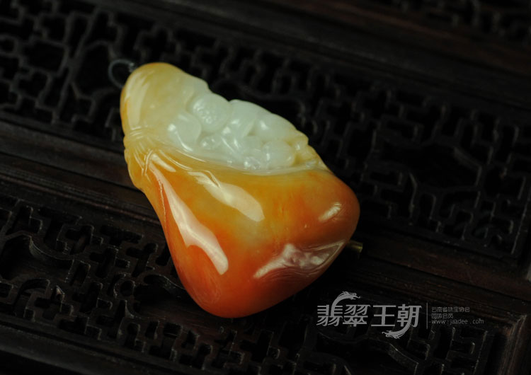 糯冰种红黄翡缅甸翡翠代代封侯挂件