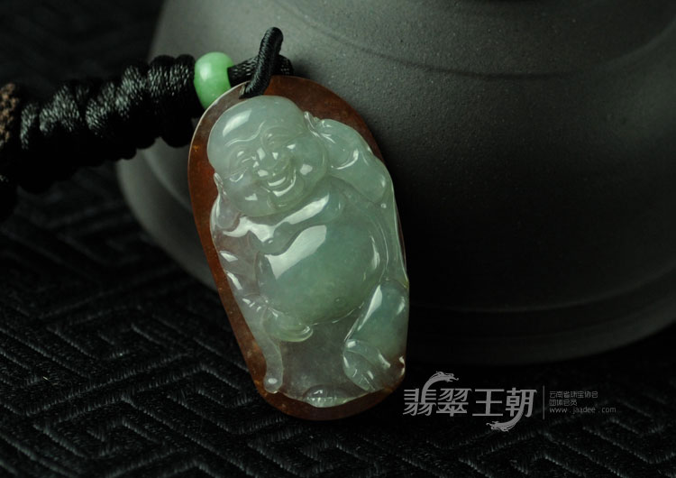 糯冰种红翡缅甸翡翠玉佛挂件