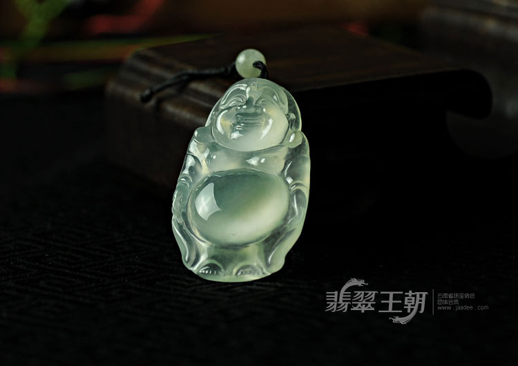 【福气祥和】玻璃种缅甸翡翠站佛挂件