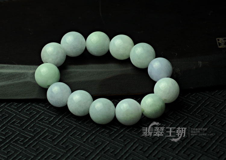 糯冰种淡紫罗兰缅甸翡翠手链