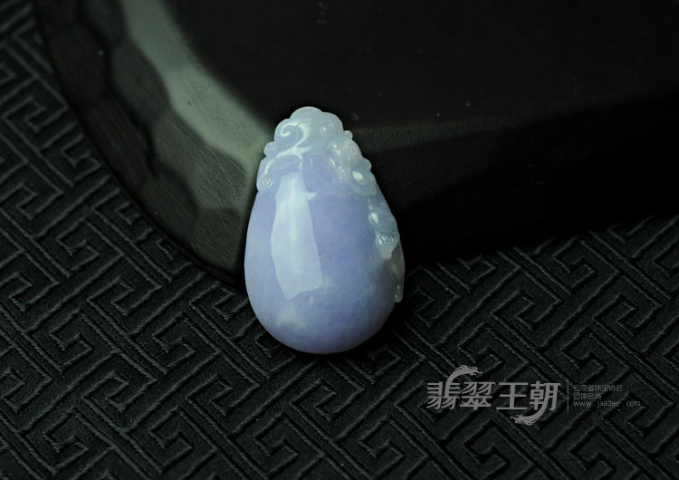 糯冰种紫罗兰缅甸翡翠福瓜挂件