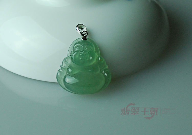 冰种晴水缅甸翡翠玉佛挂件