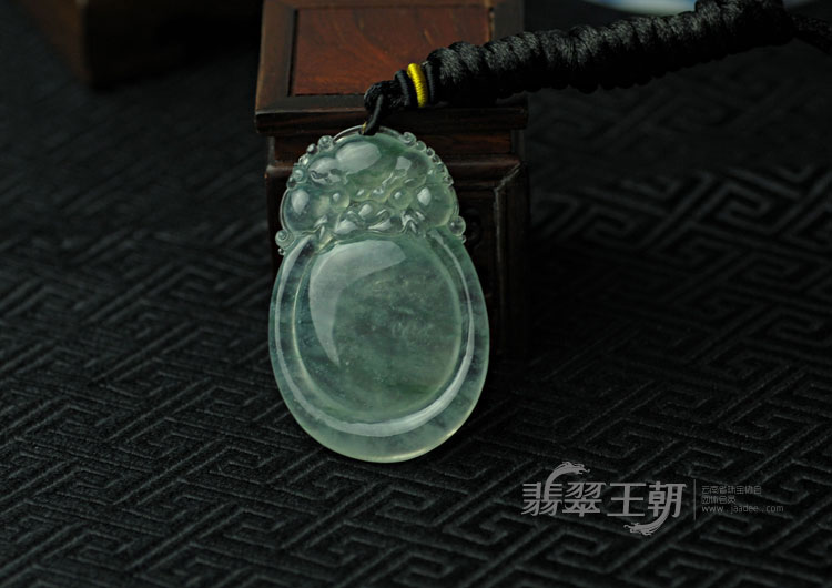 冰玻种飘花缅甸翡翠福禄寿挂件（总价）