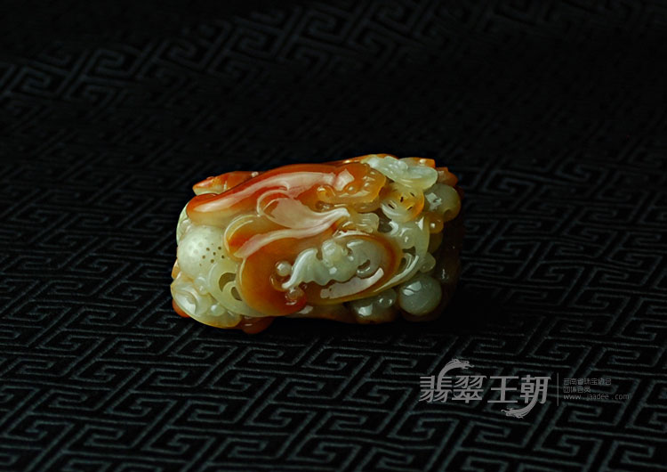 糯冰种红黄翡缅甸翡翠福禄寿手玩
