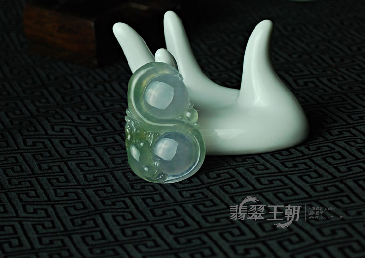 冰种晴水缅甸翡翠福禄寿挂件