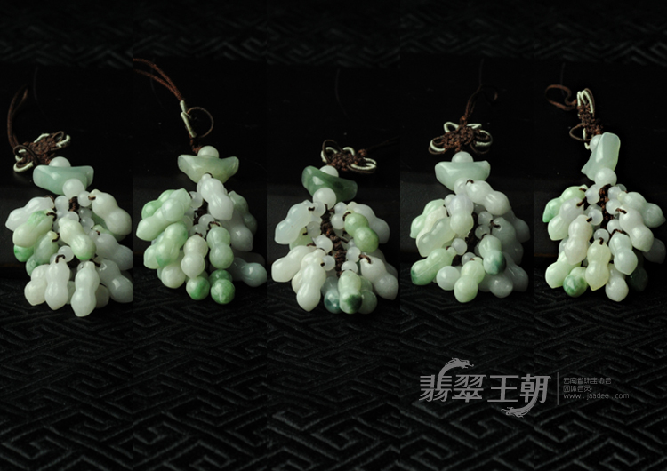 糯冰种紫青缅甸翡翠生意兴隆手机链