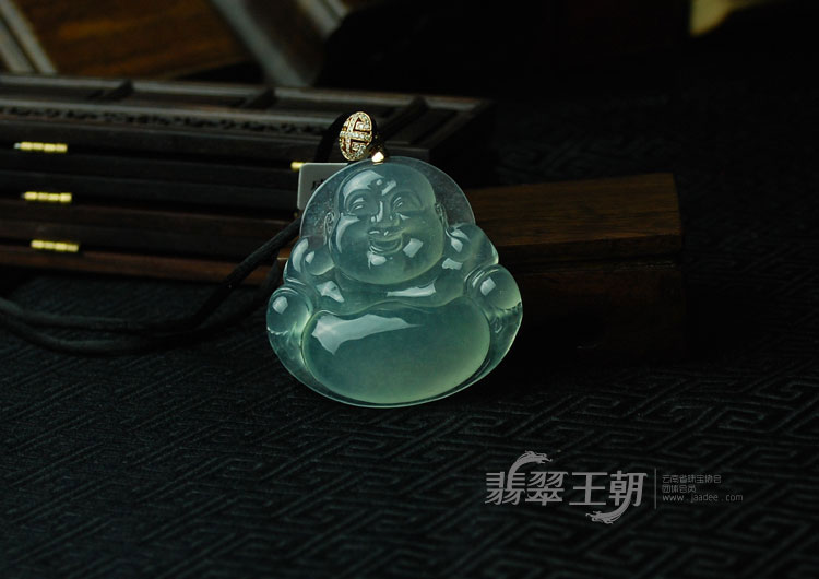 冰玻种晴水缅甸翡翠玉佛挂件