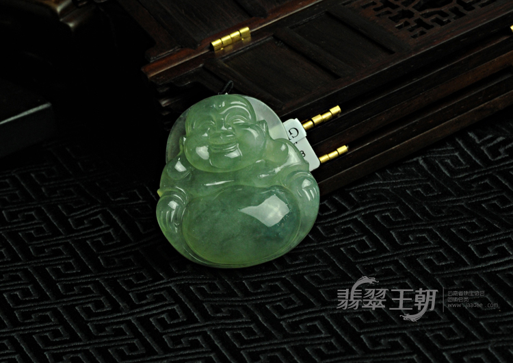 冰玻种晴水缅甸翡翠玉佛挂件
