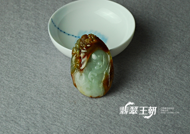 feicui糯冰种红翡缅甸翡翠英明神武挂件