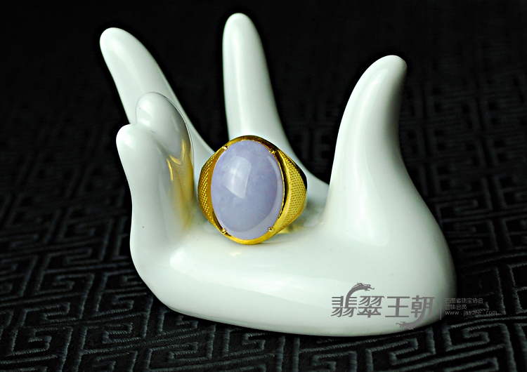 糯冰种紫罗兰缅甸翡翠戒面（可做胸坠）