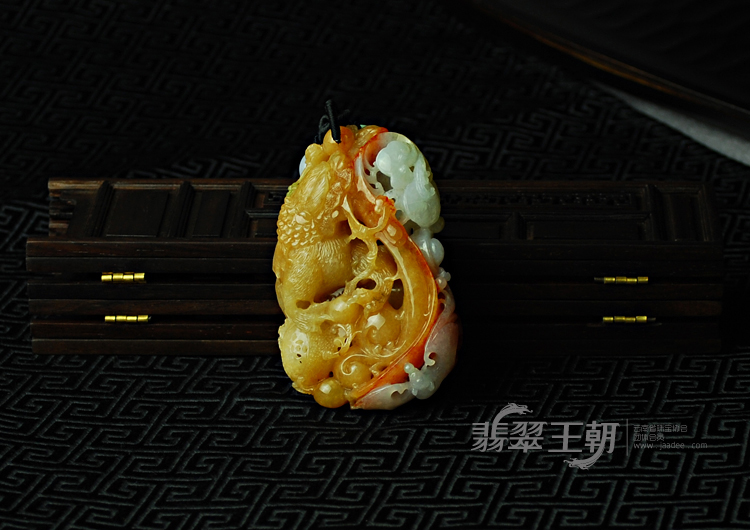 细糯种红黄翡缅甸翡翠事事如意手玩件